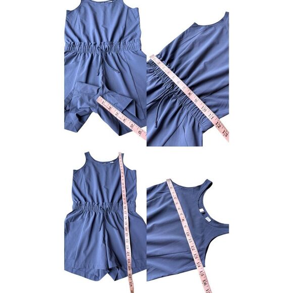 Athleta Girl Explore More Romper In Blue/Swept Size 8-10 - Picture 8 of 8